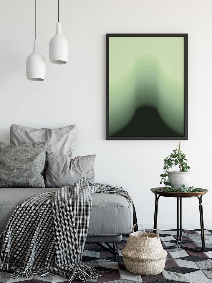 Smooth Silhouette - Green Lines Poster
