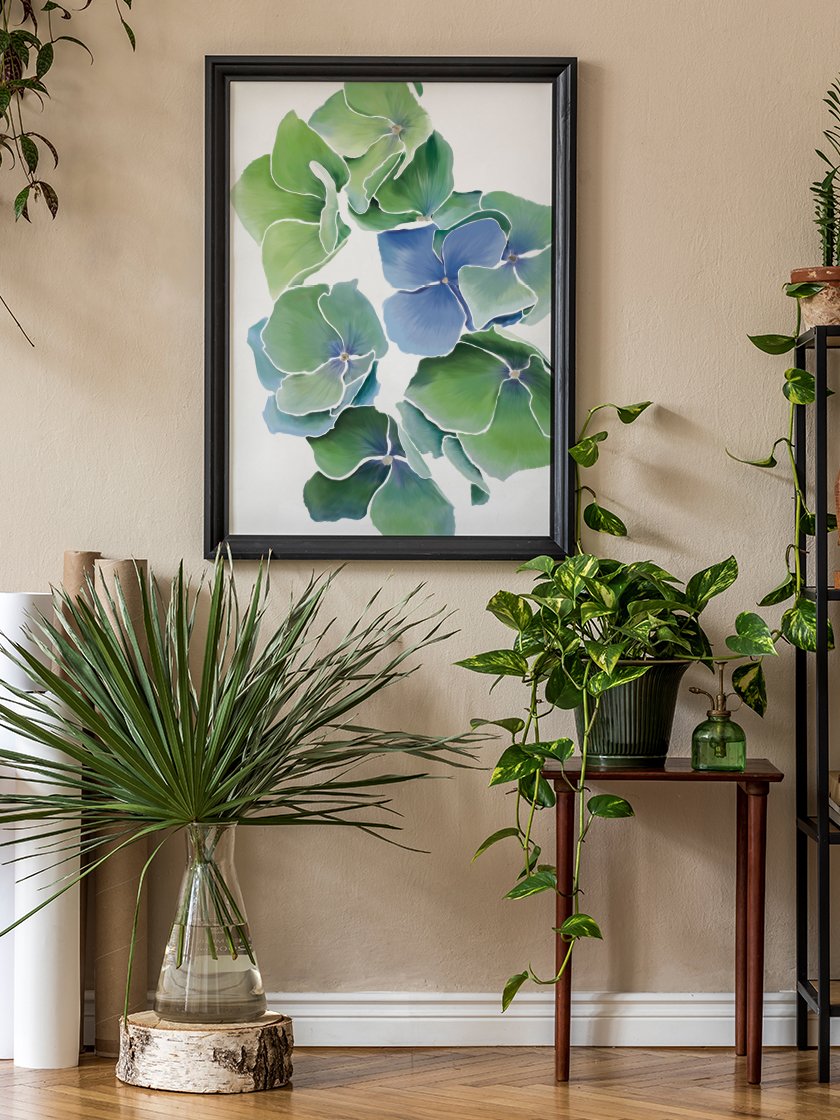 Blaue Hydrangea - Poster