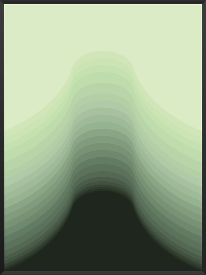 Smooth Silhouette - Green Lines Poster
