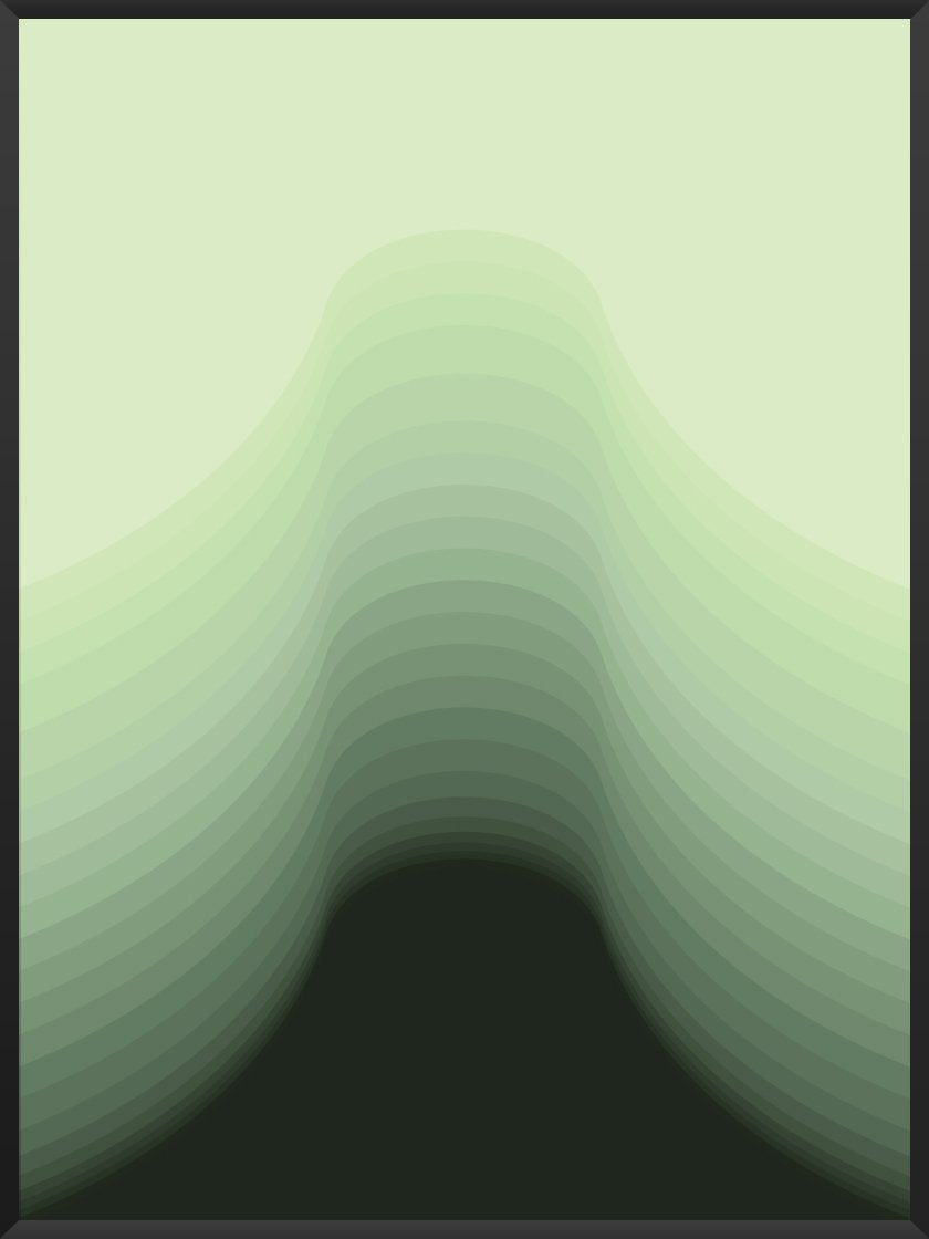 Smooth Silhouette - Green Lines Poster
