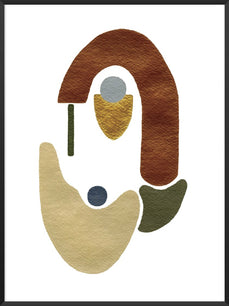 Connection - Hand-Painted Earthy Tone Abstract Poster