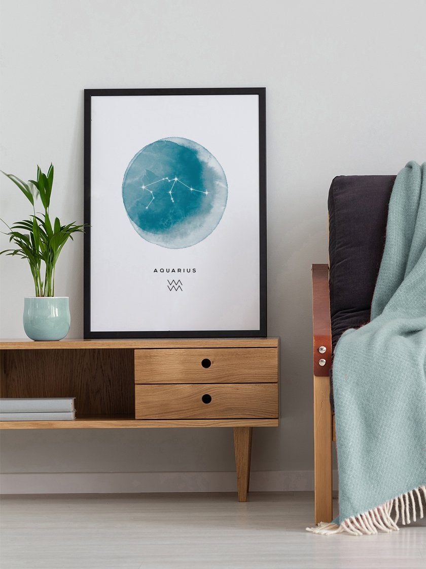 Aquarius Watercolour - Wassermann Sternzeichen Poster