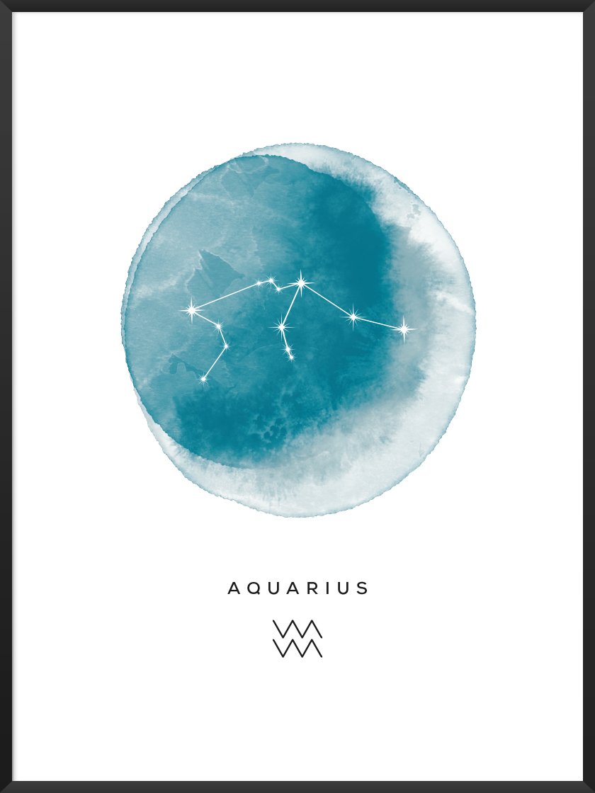 Aquarius Watercolour - Wassermann Sternzeichen Poster