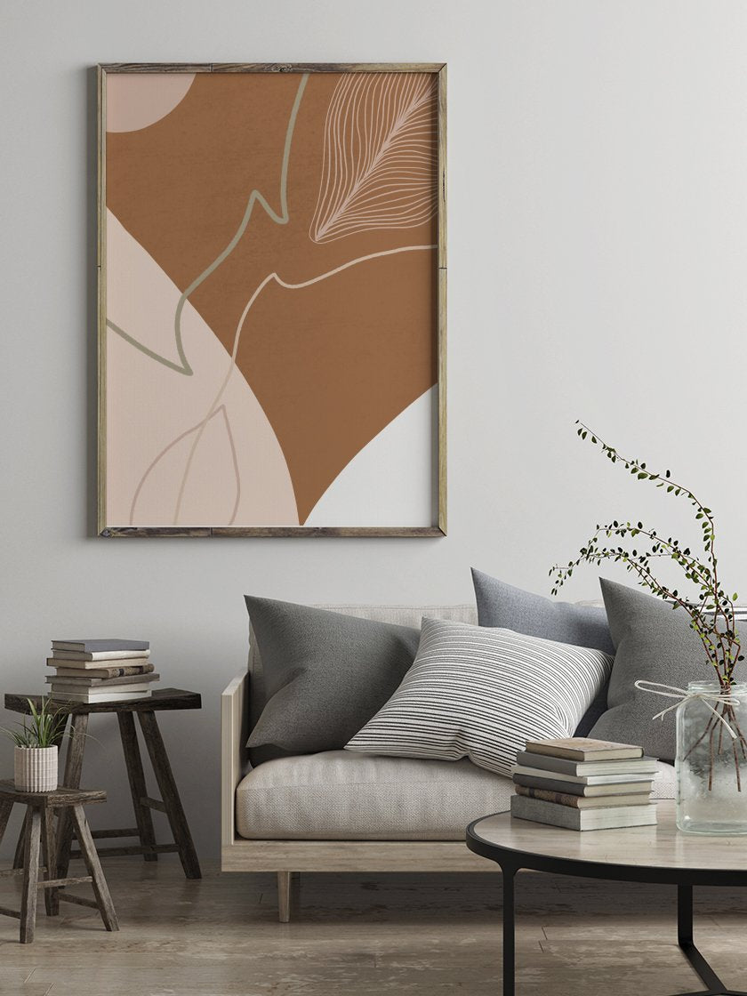 project-nord-autumn-shapes-burnt-orange-abstract-poster-in-living-room