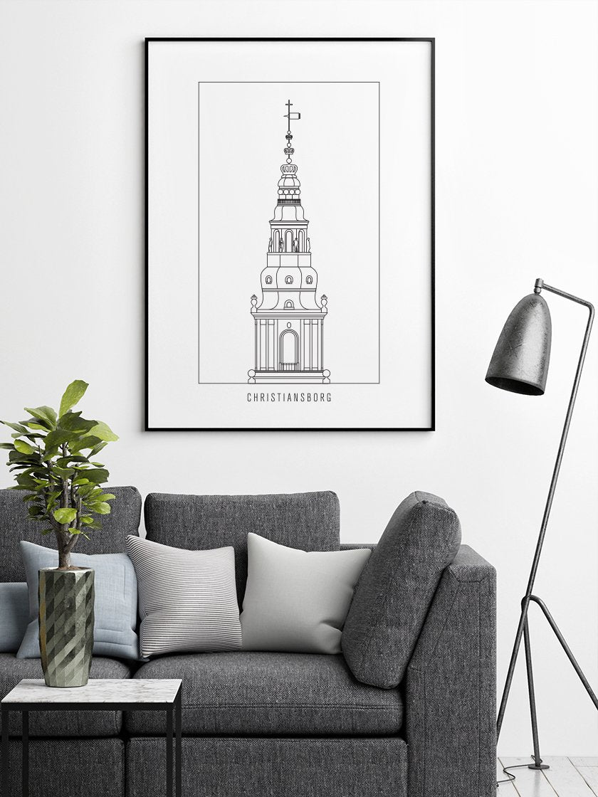 Christiansborg Slot Outline - Poster