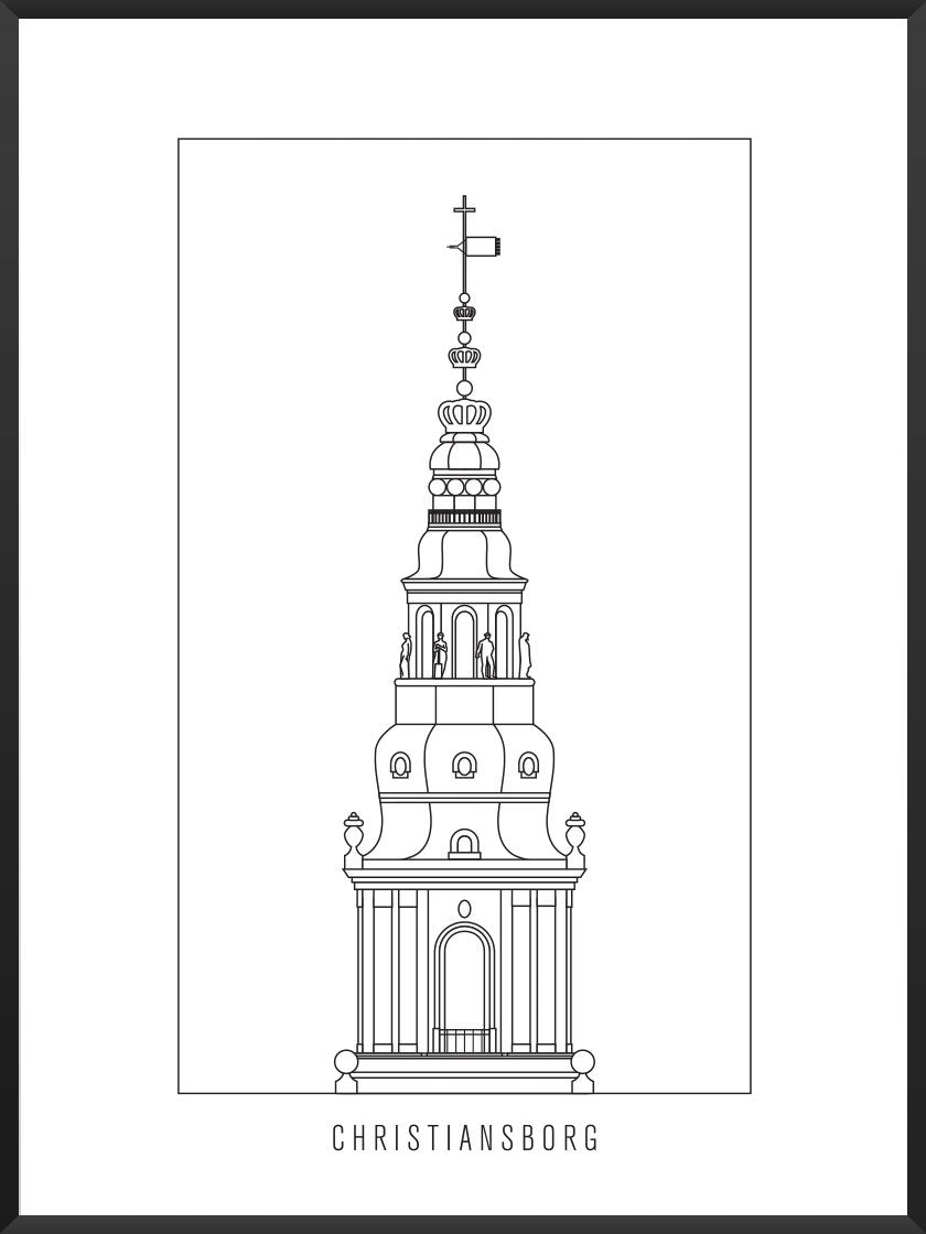 Christiansborg Slot Outline - Poster