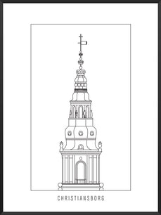 Christiansborg Slot Outline - Poster