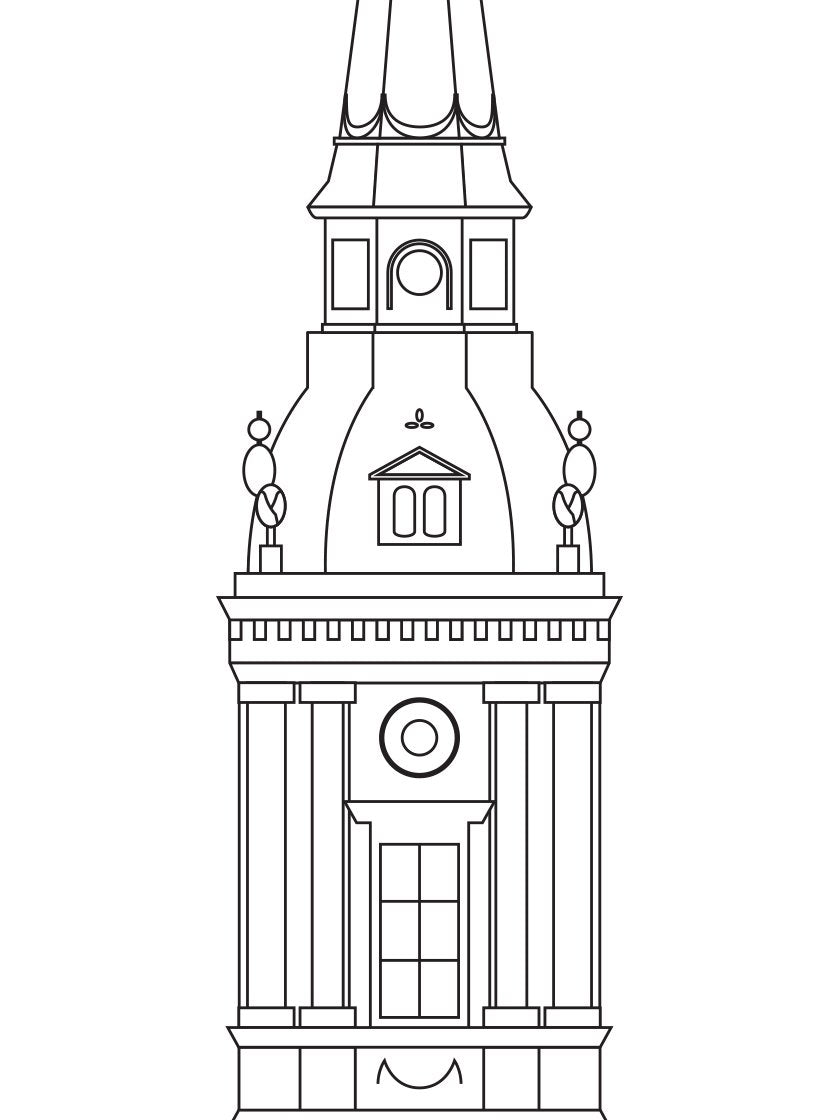 Christians Kirke Outline - Poster