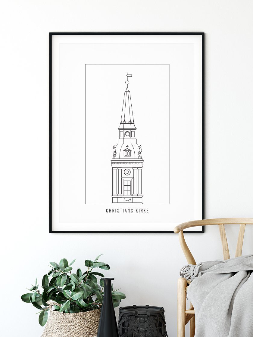 Christians Kirke Outline - Poster