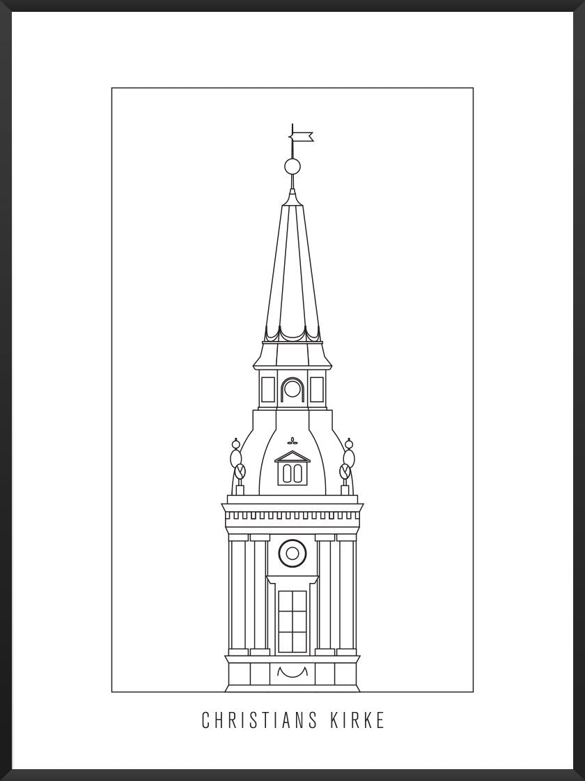 Christians Kirke Outline - Poster