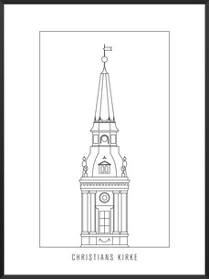 Christians Kirke Outline - Poster