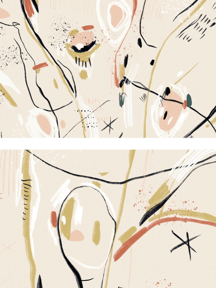 Cold Sea - Beige Abstract Motiv Poster