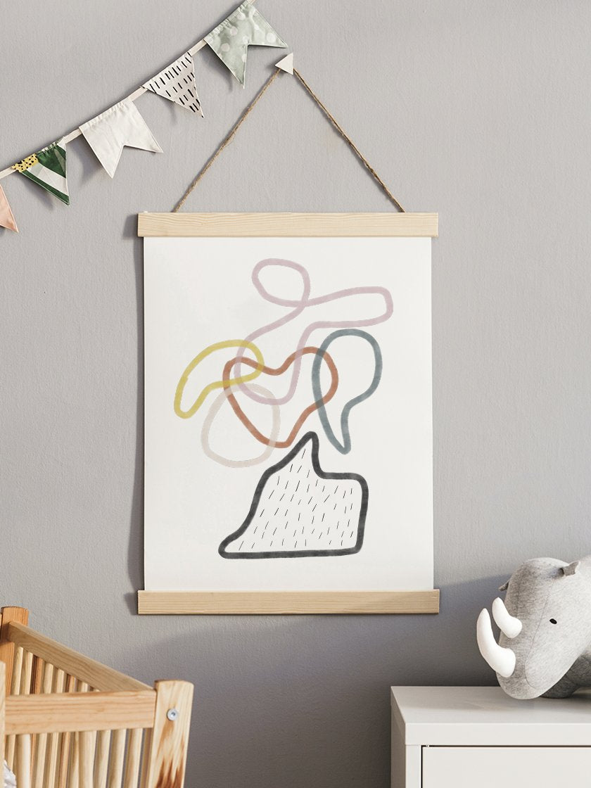 colourful-connections-abstract-art-poster-in-interior-kids-room