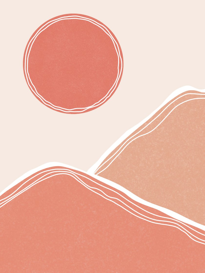 Daytime Glow - Orange Mountains Poster