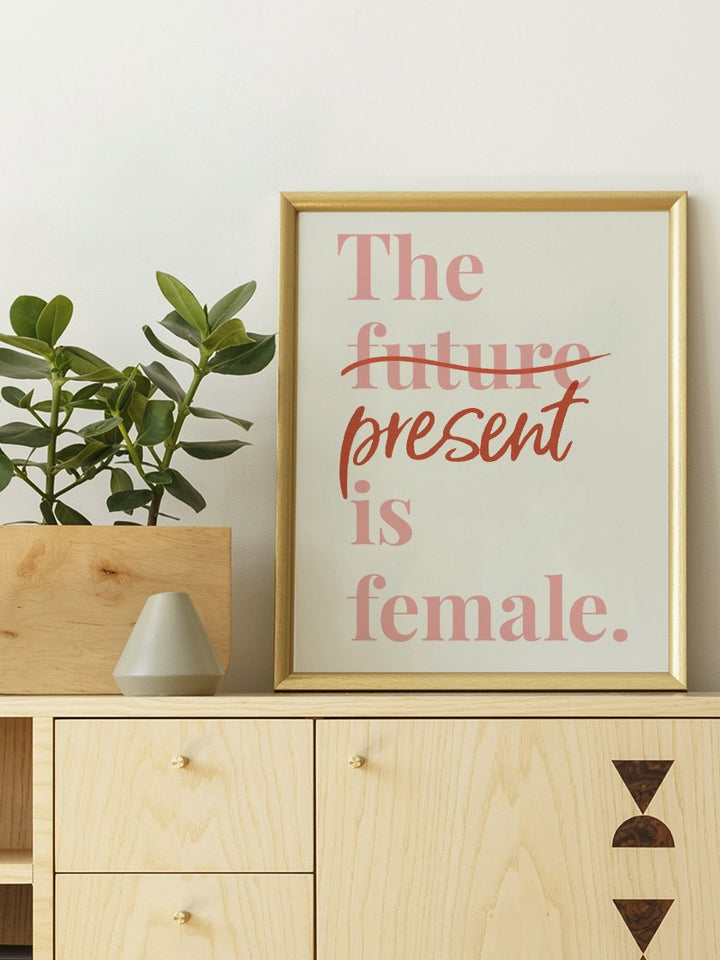 project-nord-the-present-is-female-typography-poster-in-interior-hallway