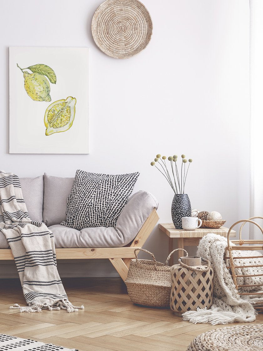 Hand Painted Vintage Lemon - Poster