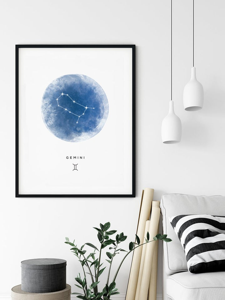 Gemini Watercolour - Zwilling Sternzeichen Poster