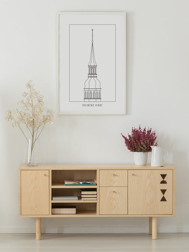 Holmens Kirke Outline - Poster