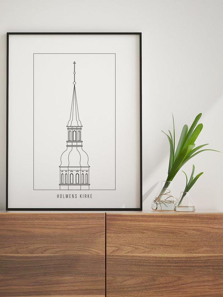 Holmens Kirke Outline - Poster