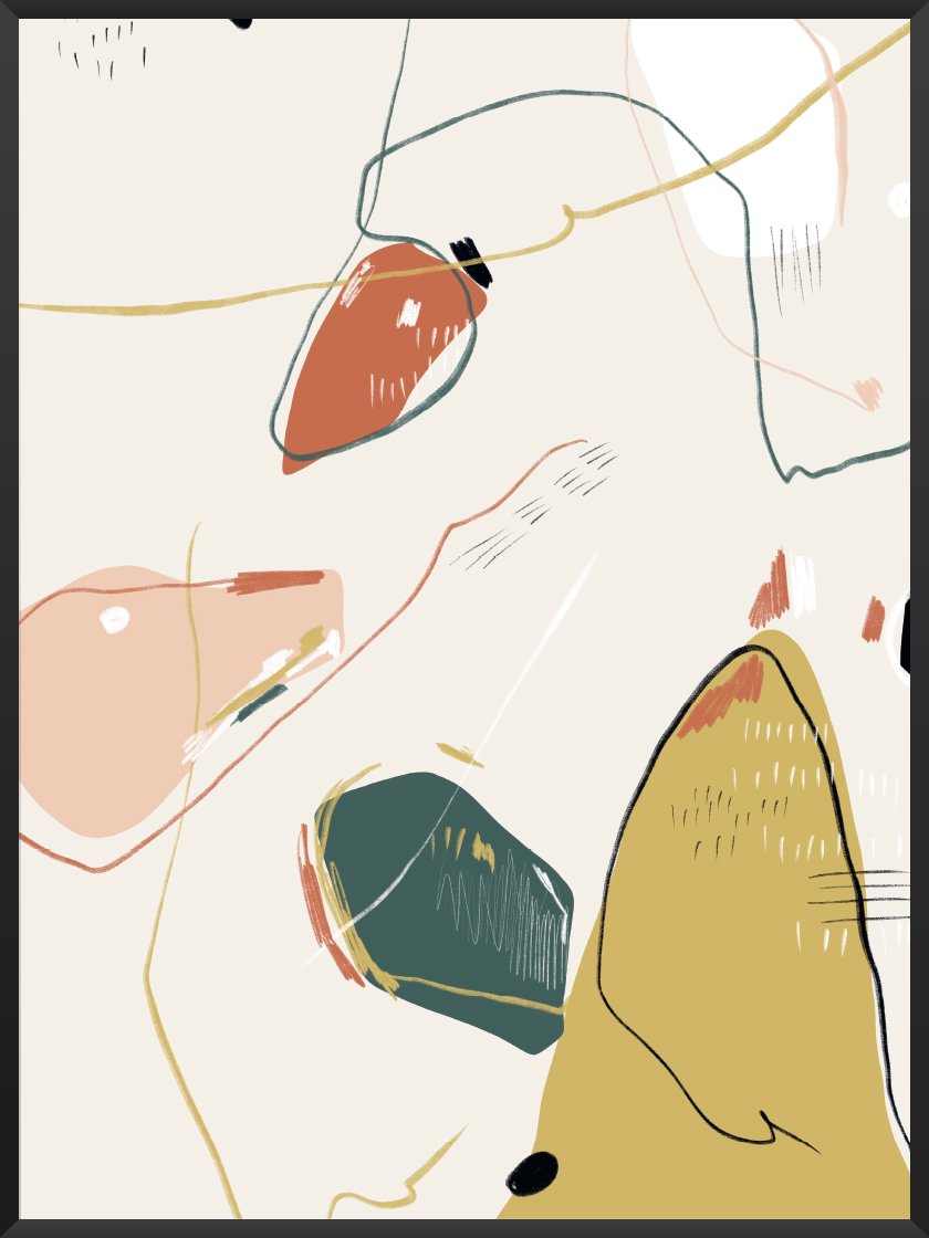 Hygge Sunshine - Abstract Shapes and Lines Poster