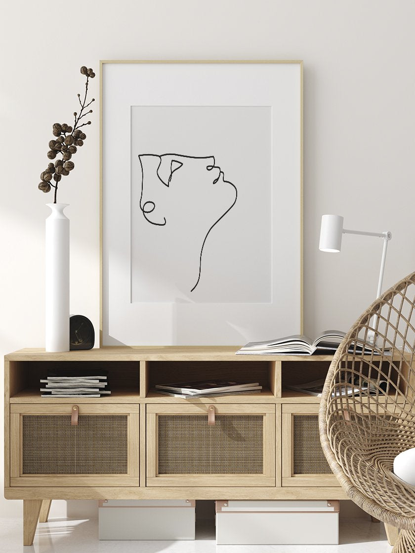 Look Up - Line Art Face Poster