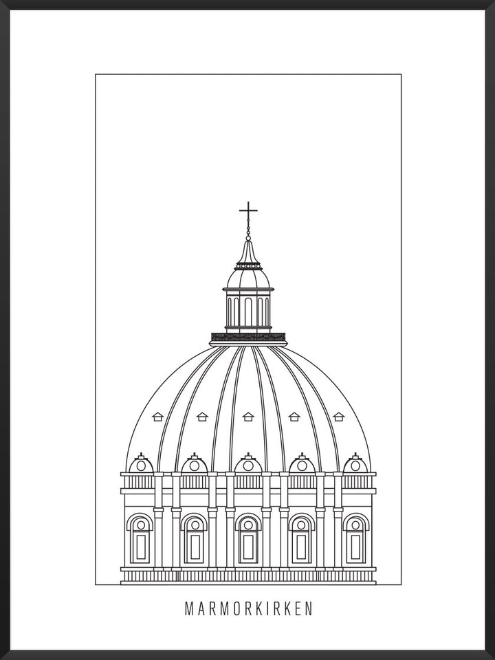 Marmorkirken Outline - Poster