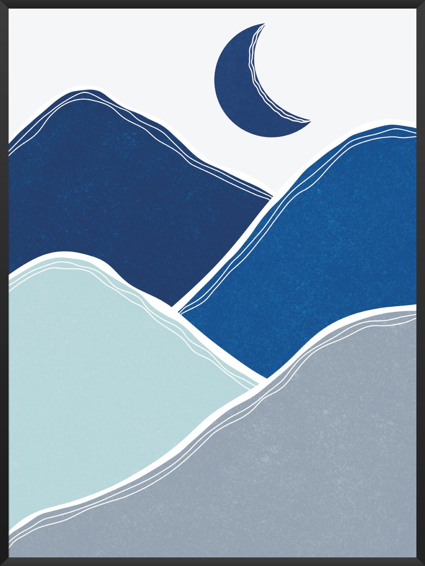 Midnight Glimmer - Blue Mountains Poster