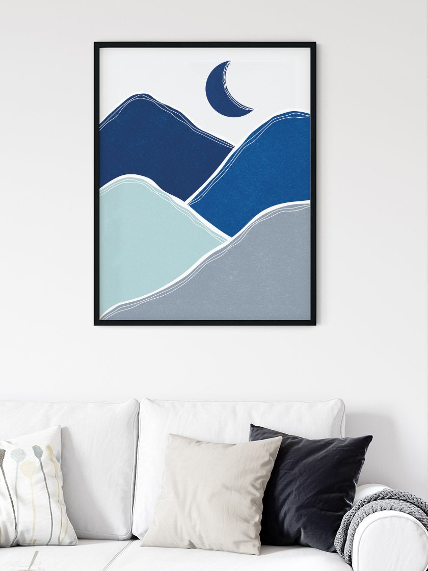 Midnight Glimmer - Blue Mountains Poster