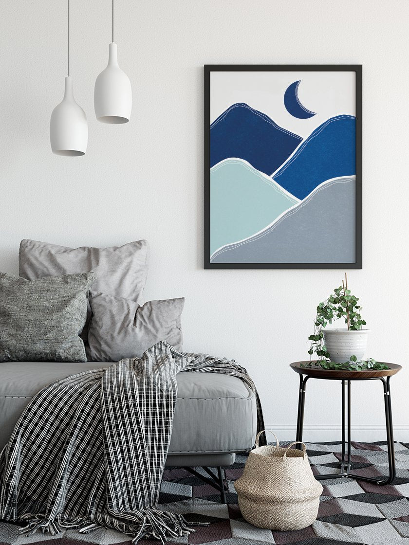 Midnight Glimmer - Blue Mountains Poster