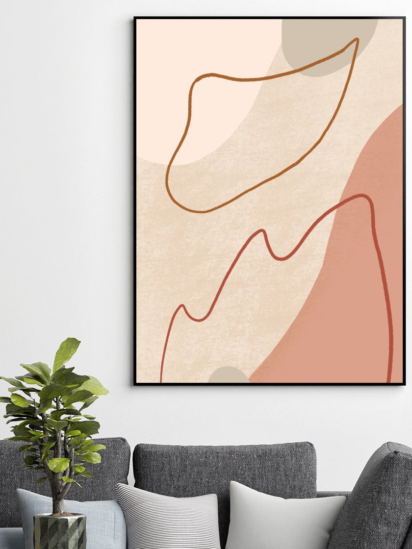 Minimalist Autumn - Beige Forms Poster