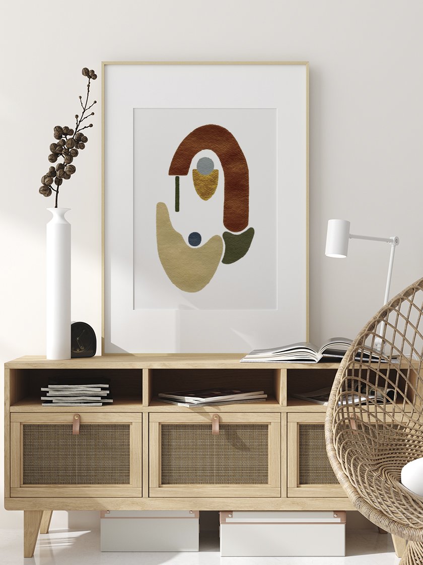 Connection - Hand-Painted Earthy Tone Abstract Poster