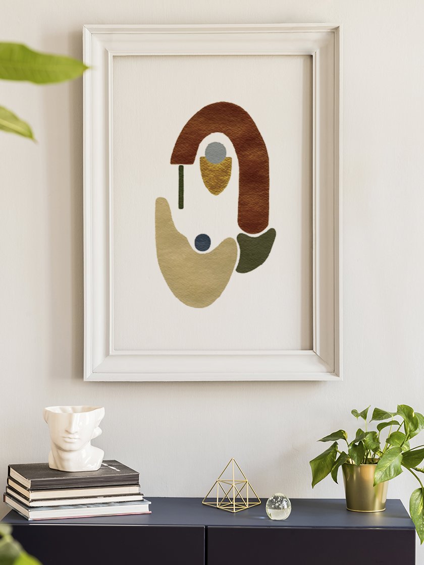 Connection - Hand-Painted Earthy Tone Abstract Poster