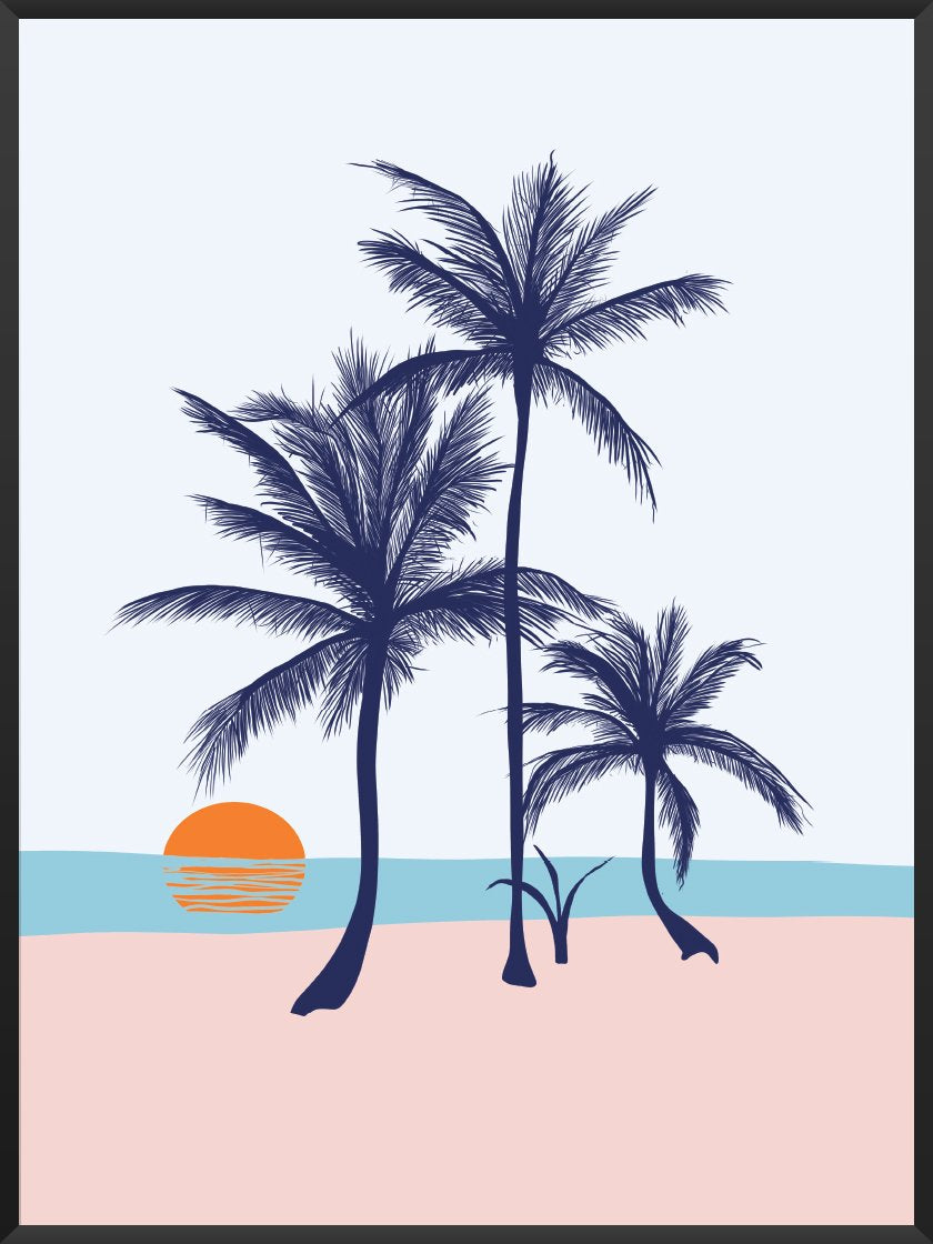 Palms on the Beach - Poster