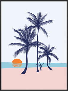 Palms on the Beach - Poster