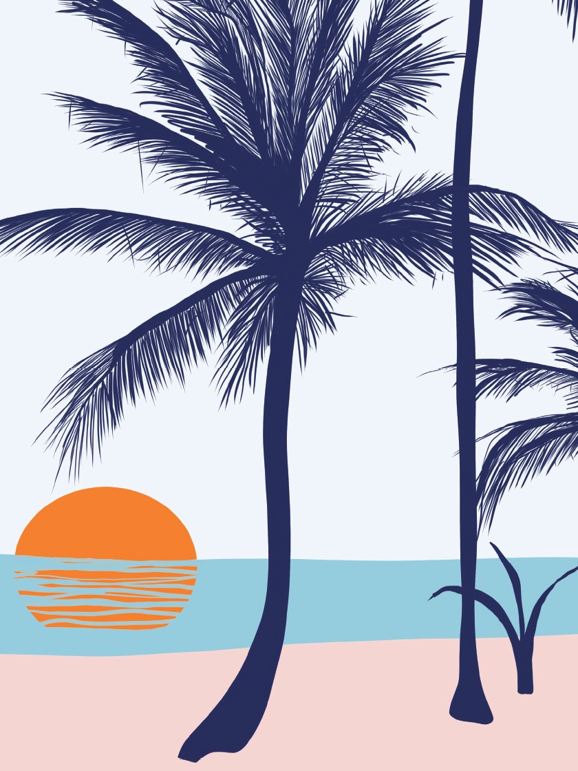 Palms on the Beach - Poster