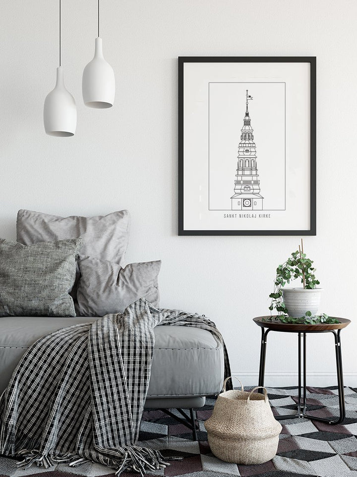 Sankt Nikolaj Kirke Outline - Poster