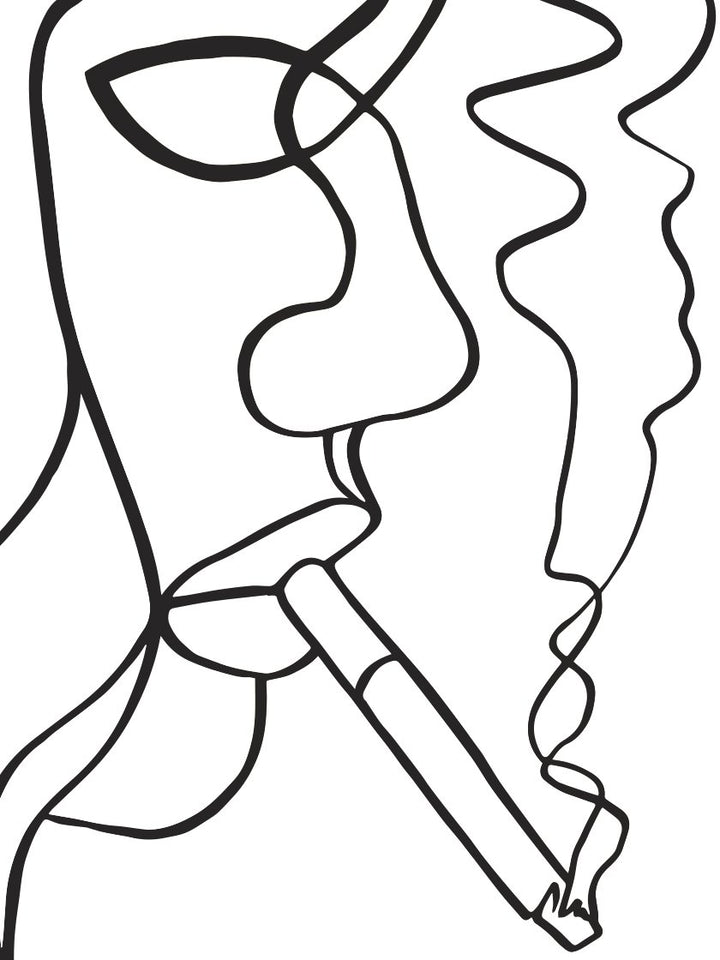 project-nord-smoking-woman-line-art-poster-closeup