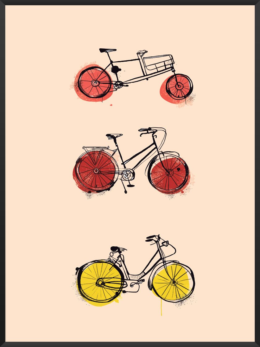 Canary Bike - Colourful Bike Poster