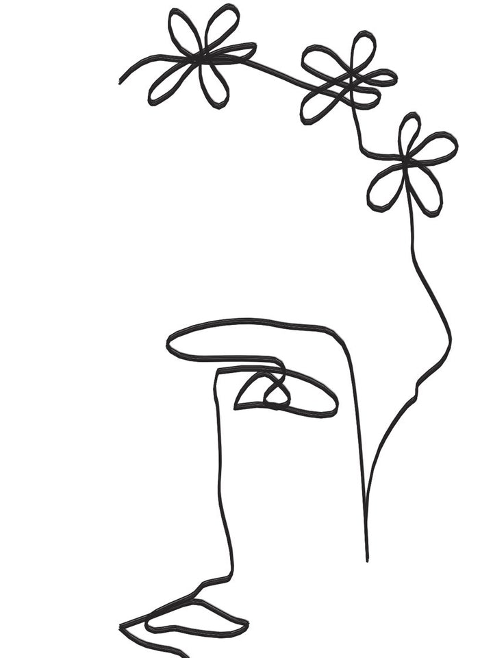 flower-lady-single-line-art-poster-closeup