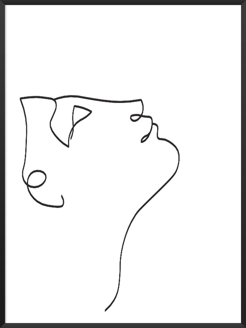 look-up-line-art-face-poster-product-picture