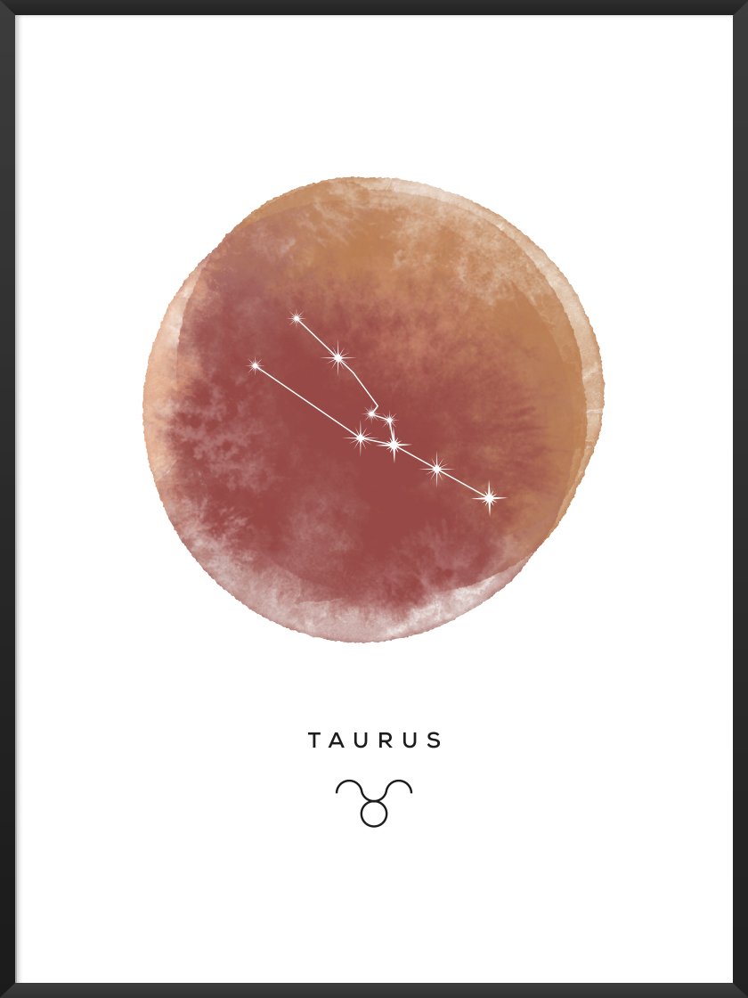 Taurus Watercolour - Stier Sternzeichen Poster