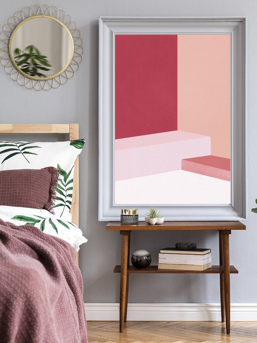 project-nord-the-pink-abstract-poster-in-interior-bedroom