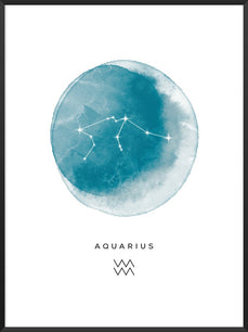 Aquarius Watercolour - Wassermann Sternzeichen Poster