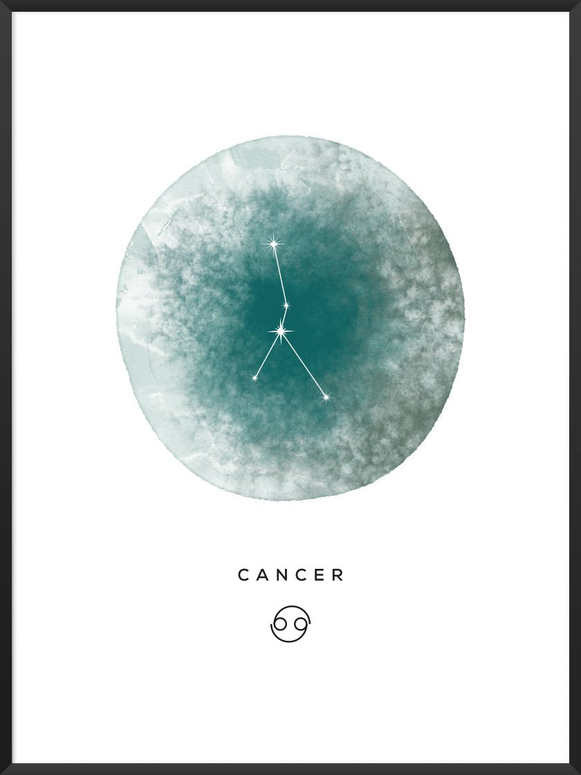 Cancer Watercolour - Cancer Sternzeichen Poster