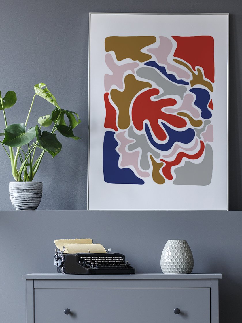 abstract-colourful-puzzle-poster-in-interior