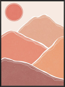 Daytime Glow - Orange Mountains Poster