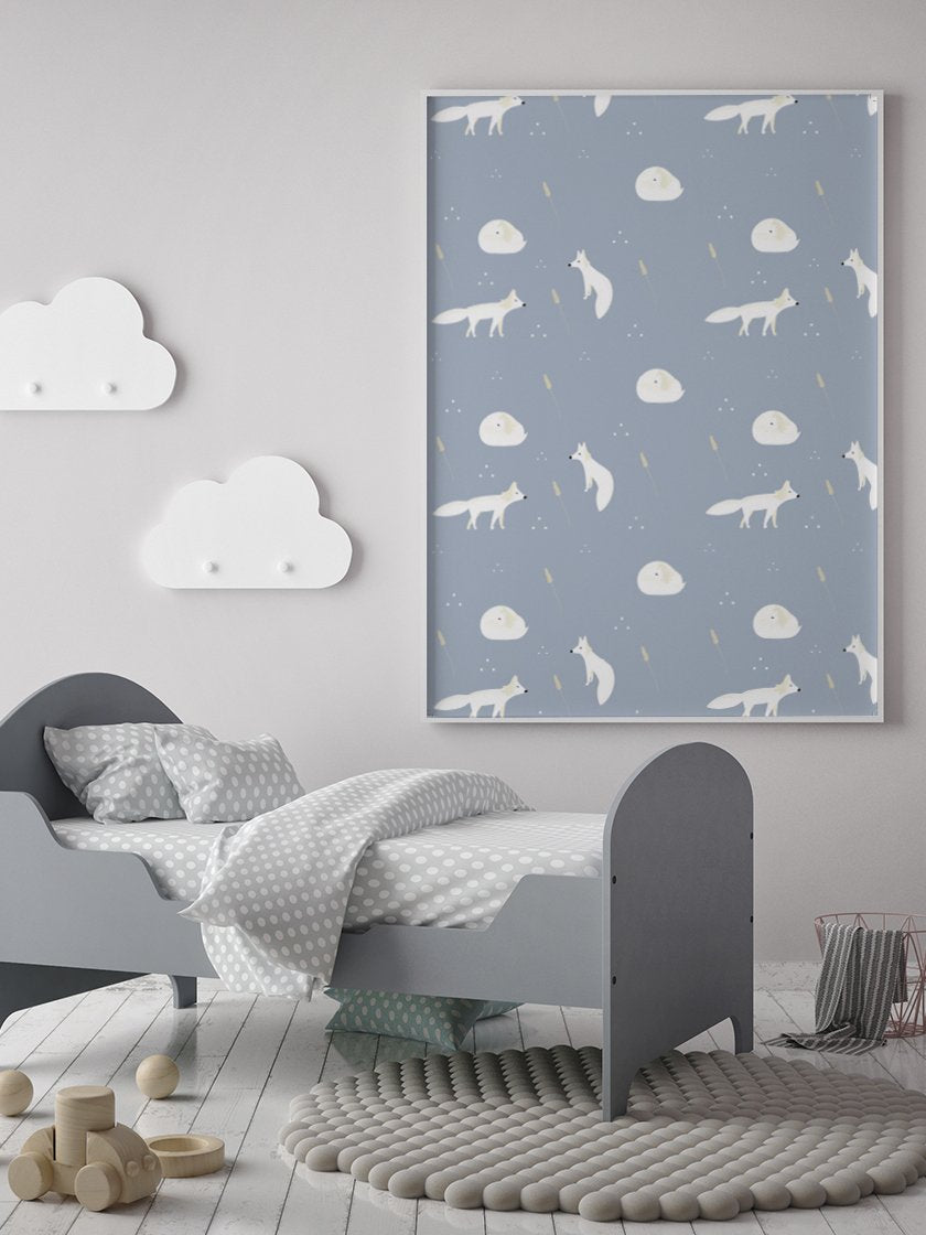 project-nord-white-foxes-minimalist-kids-poster-in-interior-nursery-room