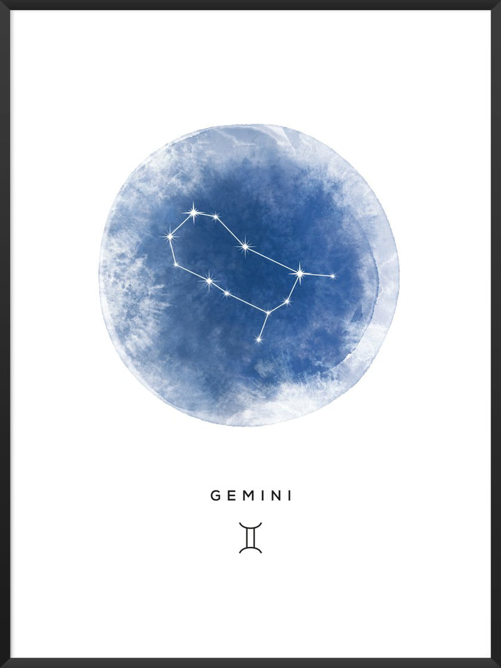 Gemini Watercolour - Zwilling Sternzeichen Poster