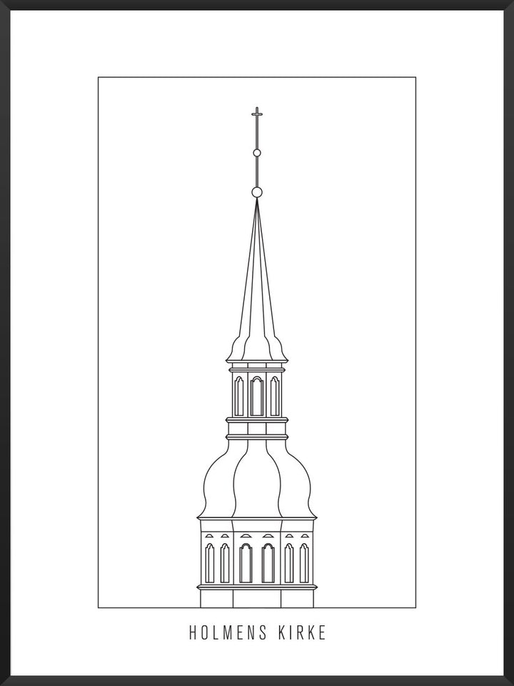 Holmens Kirke Outline - Poster