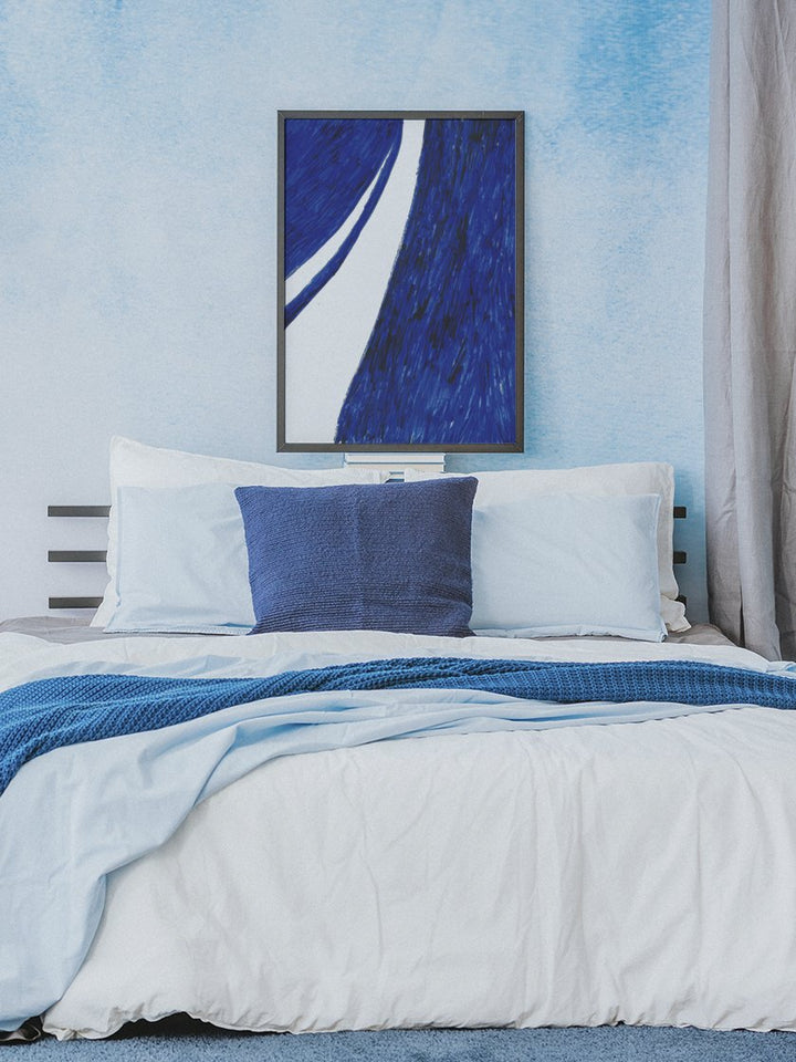 project-nord-la-rue-blue-watercolour-poster-in-interior-bedroom